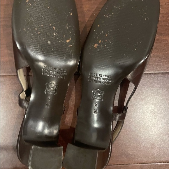 vintage talbots y2k brown slingback block heels 6N - Picture 2 of 5